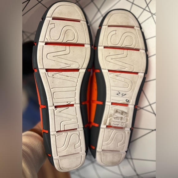 Swims Men’s braided lace loafers bright orange & white size 13